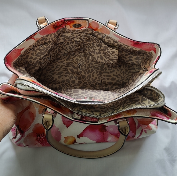 Guess Floral Faux Leather Handbag - Detachable Shoulder Strap - Picture 7 of 9